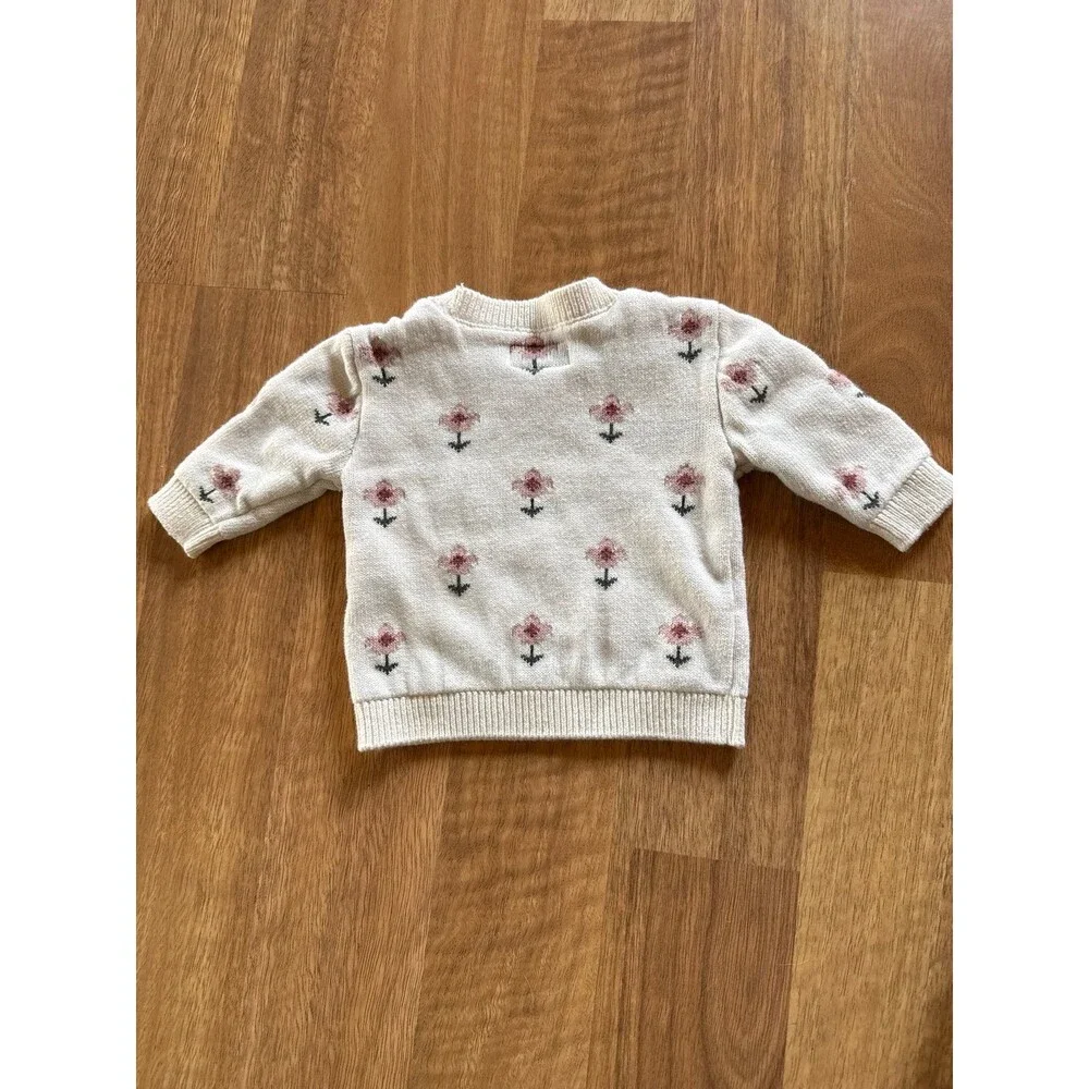 CARTERS little planet organic Baby Girls Floral Knit Sweater Long Sleeve